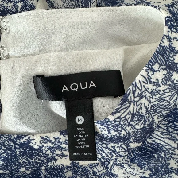 Bloomingdale’s Aqua Toile Print Ruffled Long Sleeve Dress - Picture 5 of 5